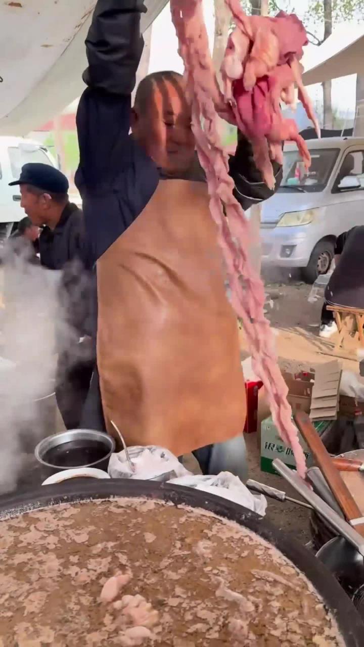 农村大集猪肉摊
