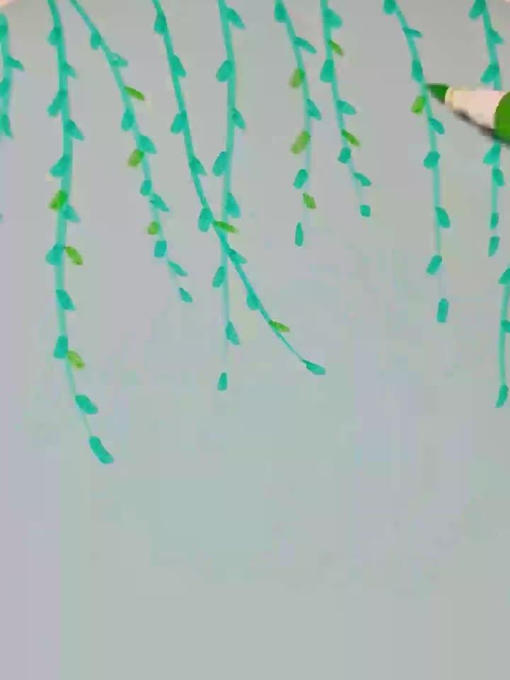 剪几个圆就能做好看的小鸭子贴画