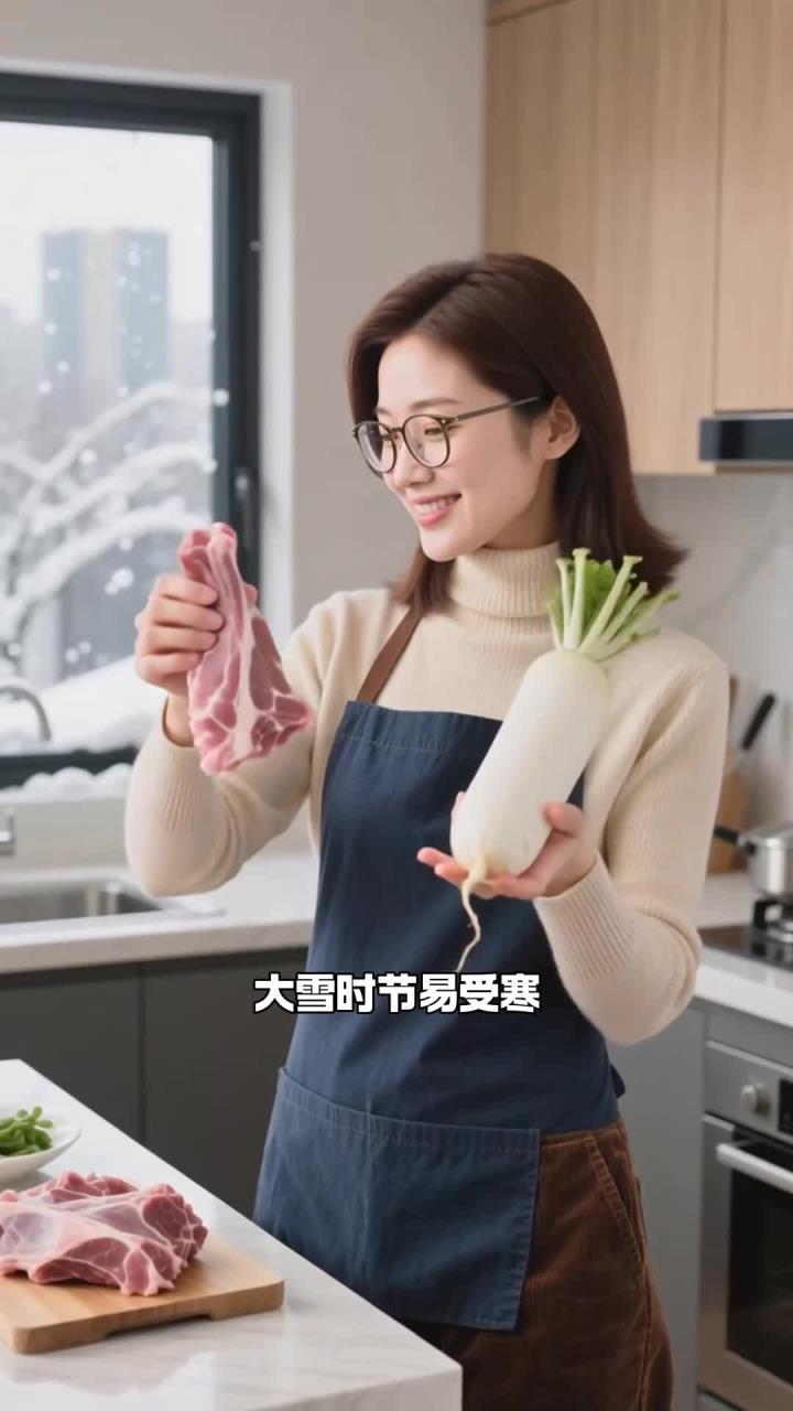 大雪温补吃羊肉粥,健康养生加白萝卜,温补不燥超滋养