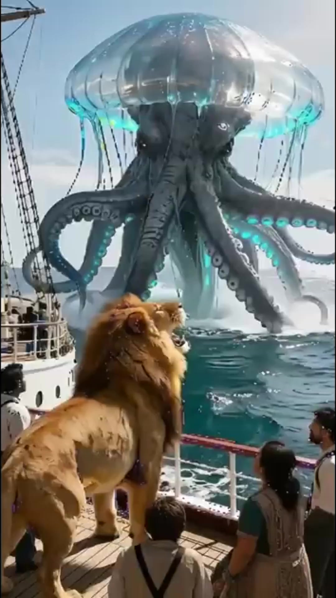 海面神秘生物揭秘:水母还是章鱼?触手发光变色引关注