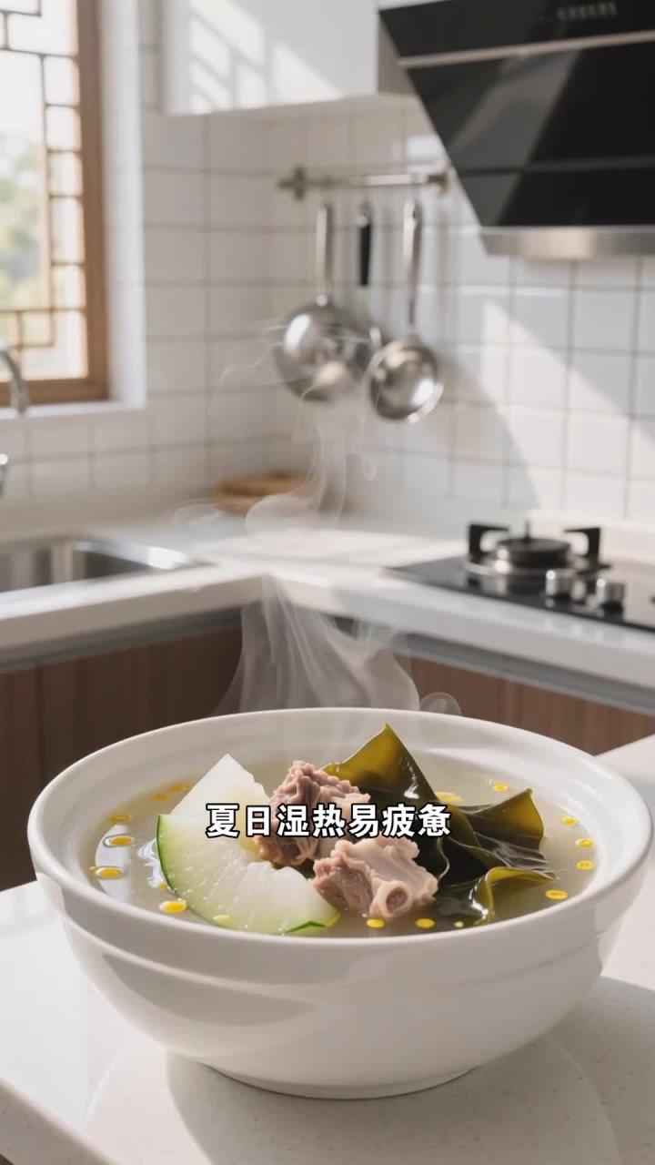 冬瓜海带排骨汤，清热利水，营养均衡，好喝又养身