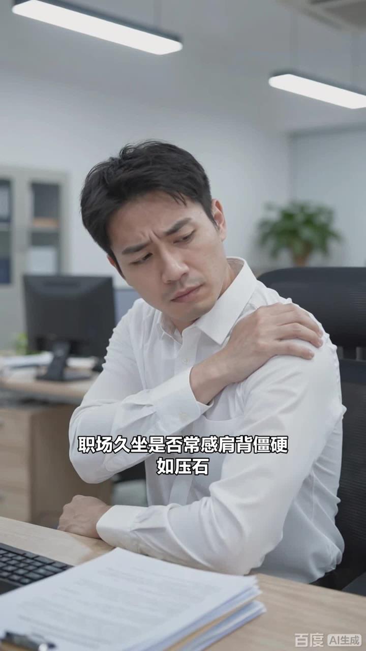 职场人久坐肩背肌肉僵硬,用泡沫轴滚揉肩背,深层松解解僵硬