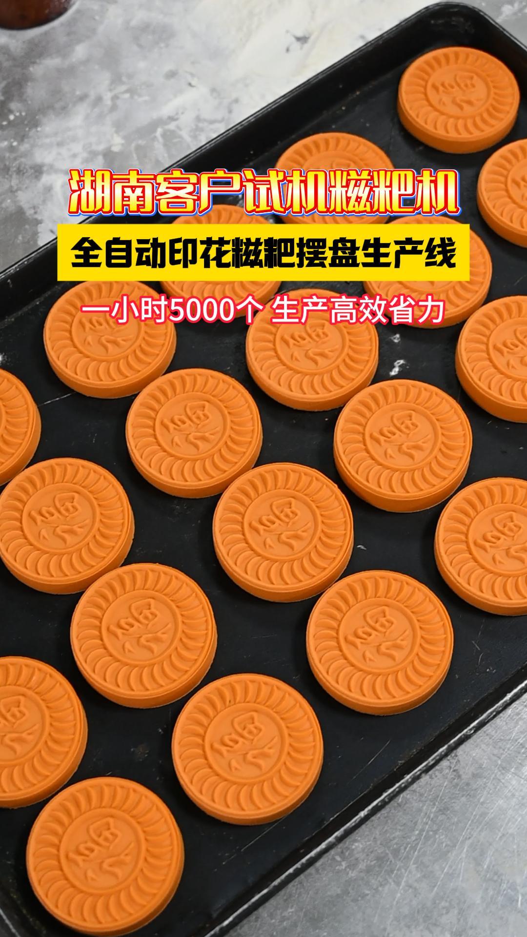 湖南客户考察糍粑机，自动印花成型排盘，省时省力生产高效