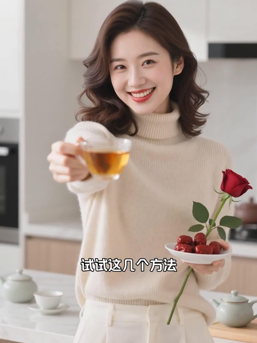 喝玫瑰红枣茶 吃阿胶固元糕 敷玫瑰面膜 经期养颜焕气色
