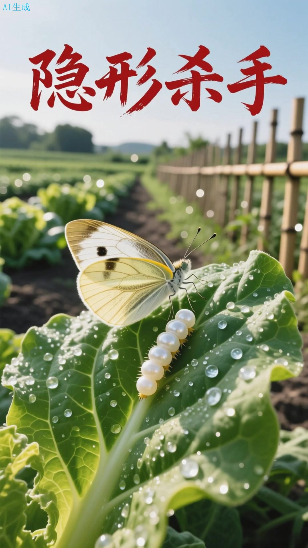 菜粉蝶产卵菜叶，幼虫危害蔬菜的害虫