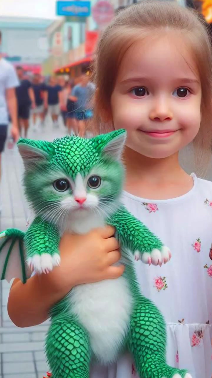 喵喵为救小主人变身绿色神龙，与鲨鱼怪大战三百回合