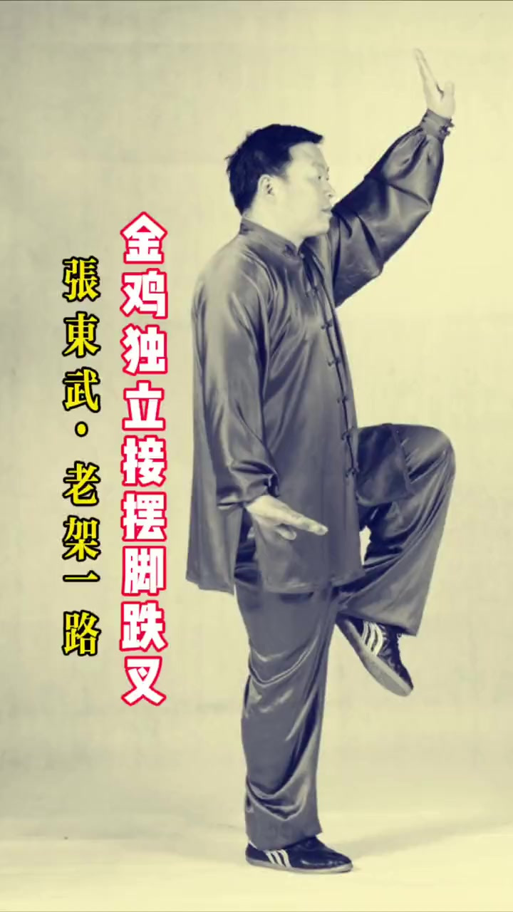 太极名家张东武老师领练陈氏太极拳老架一路之金鸡独立接摆脚跌叉,心动不如行动,练起来!