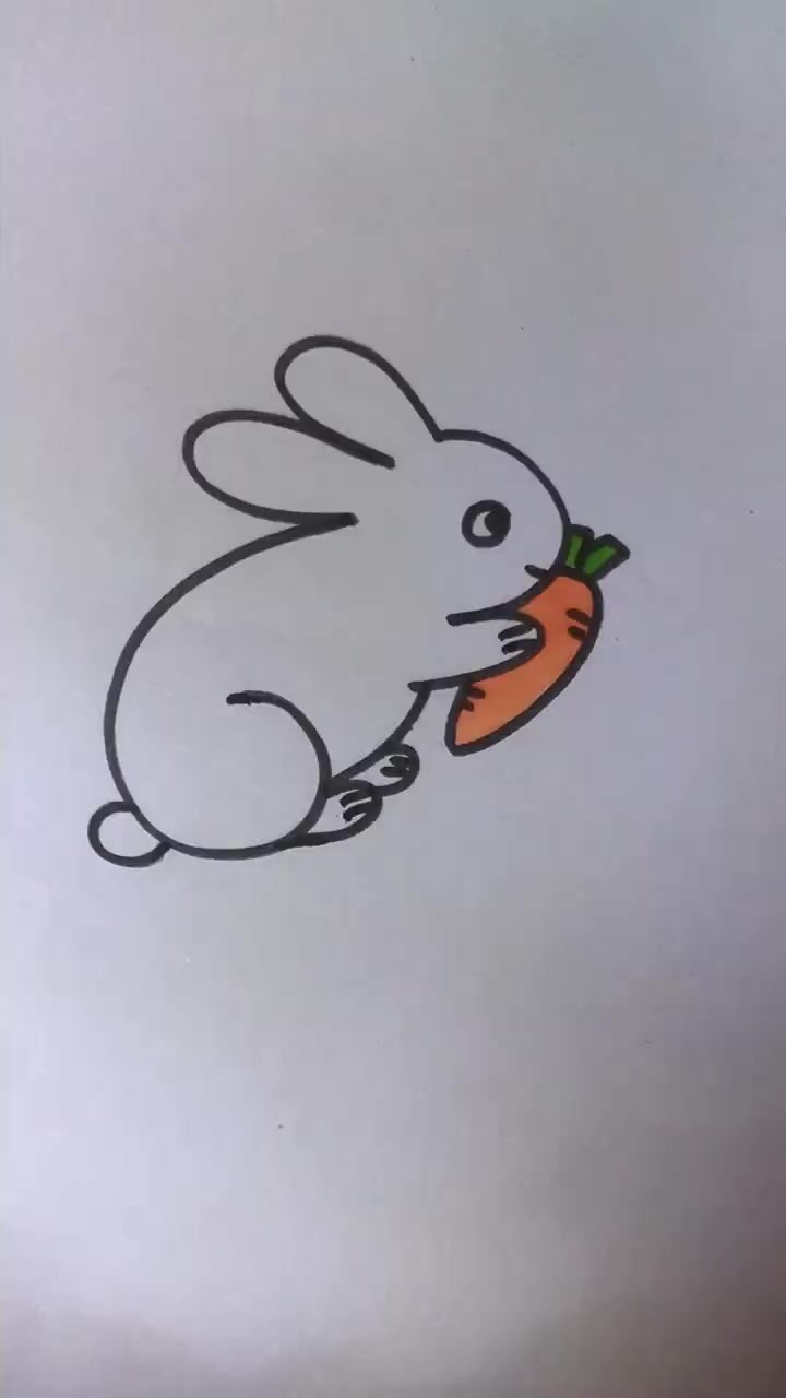 简笔画小兔子吃胡萝卜 简单易学