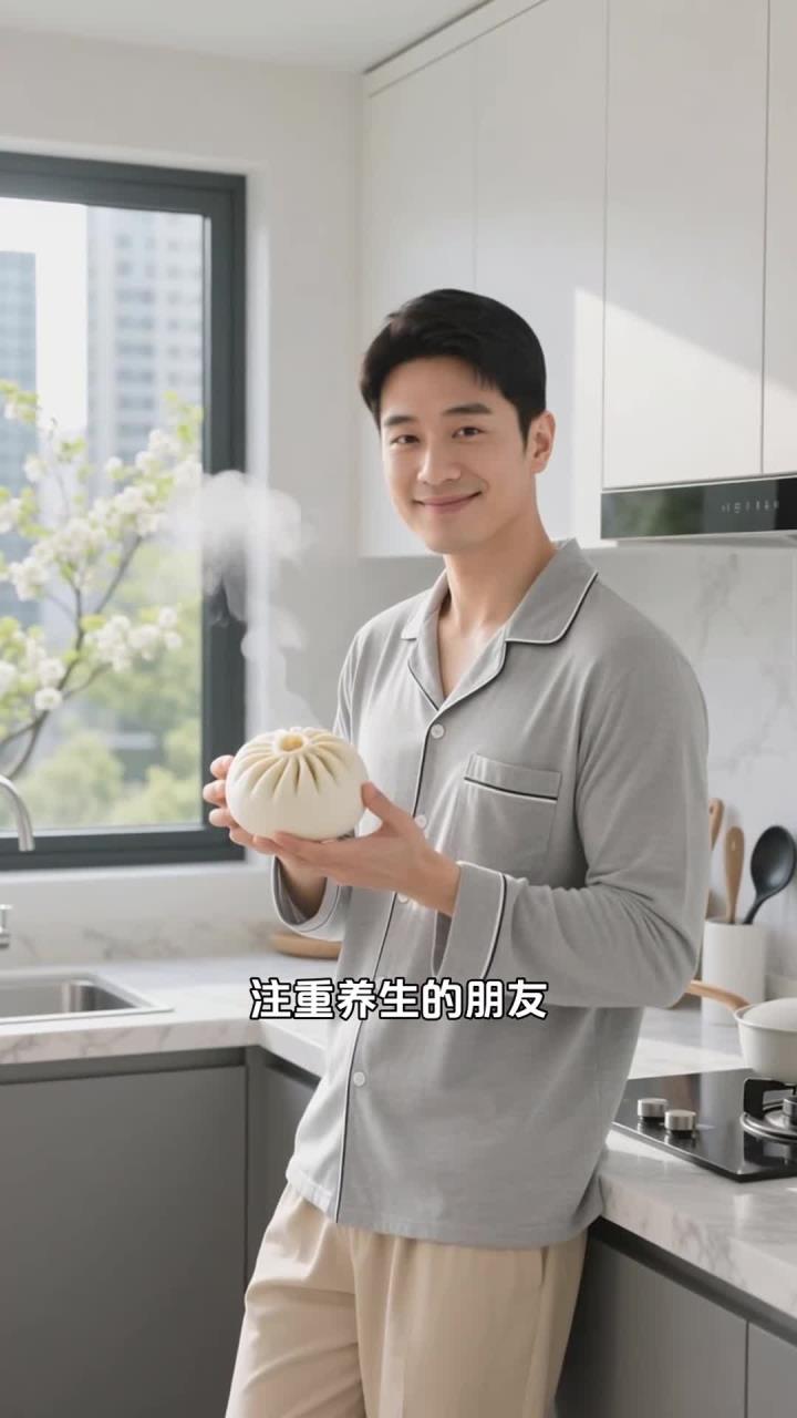 吃包子配粥,养胃助健康养生～
