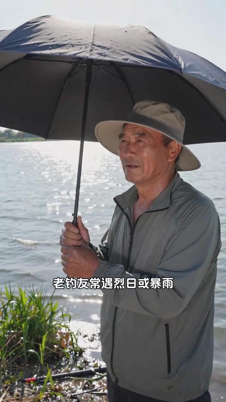 钓鱼带钓鱼伞,遮阳挡雨更舒适,健康养生玩得安