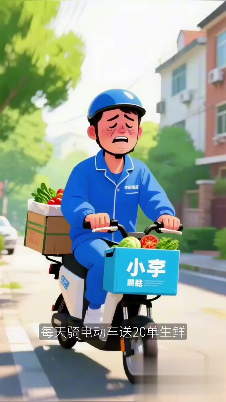 社区生鲜配送员：骑电动车送菜手麻 + 拎菜上楼腿酸？南瓜粥