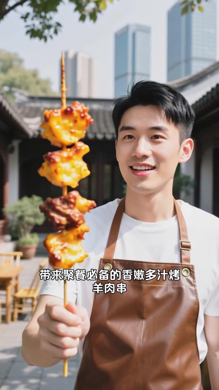 烤羊肉串,香嫩又多汁,聚餐必备品