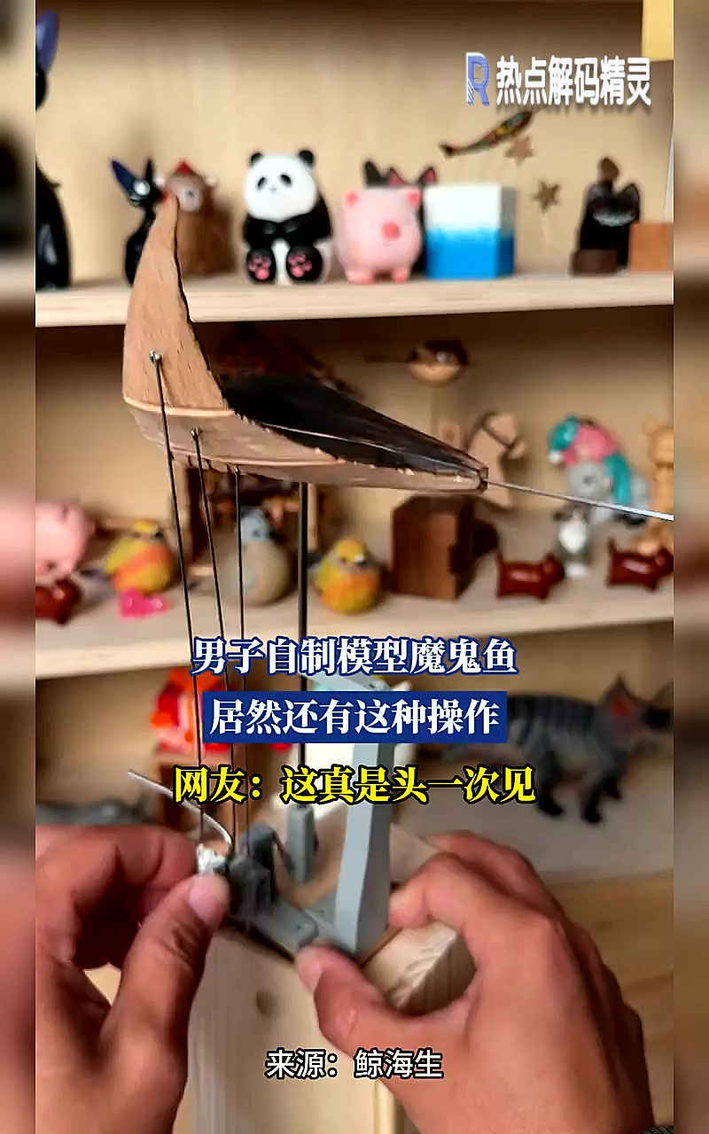男子自制模型魔鬼鱼,居然还有这种操作,网友:这真是头一次见