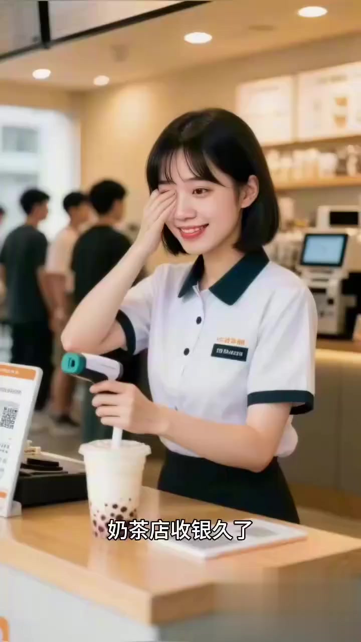 社区奶茶店收银员扫码久了眼干 + 手腕酸?枸杞茶 + 远眺