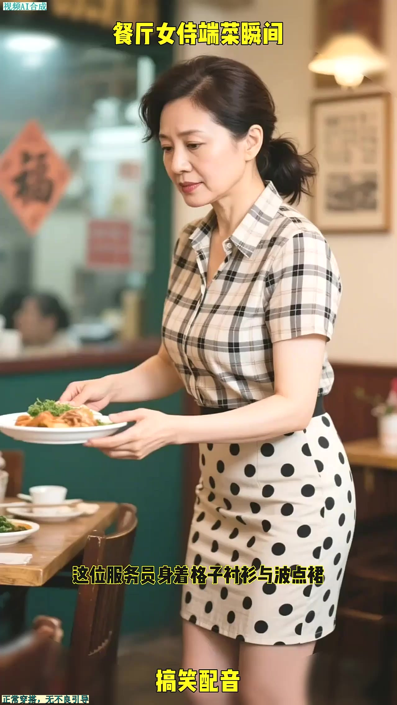 服务员端菜瞬间，优雅与专业并存，尽显餐厅魅力
