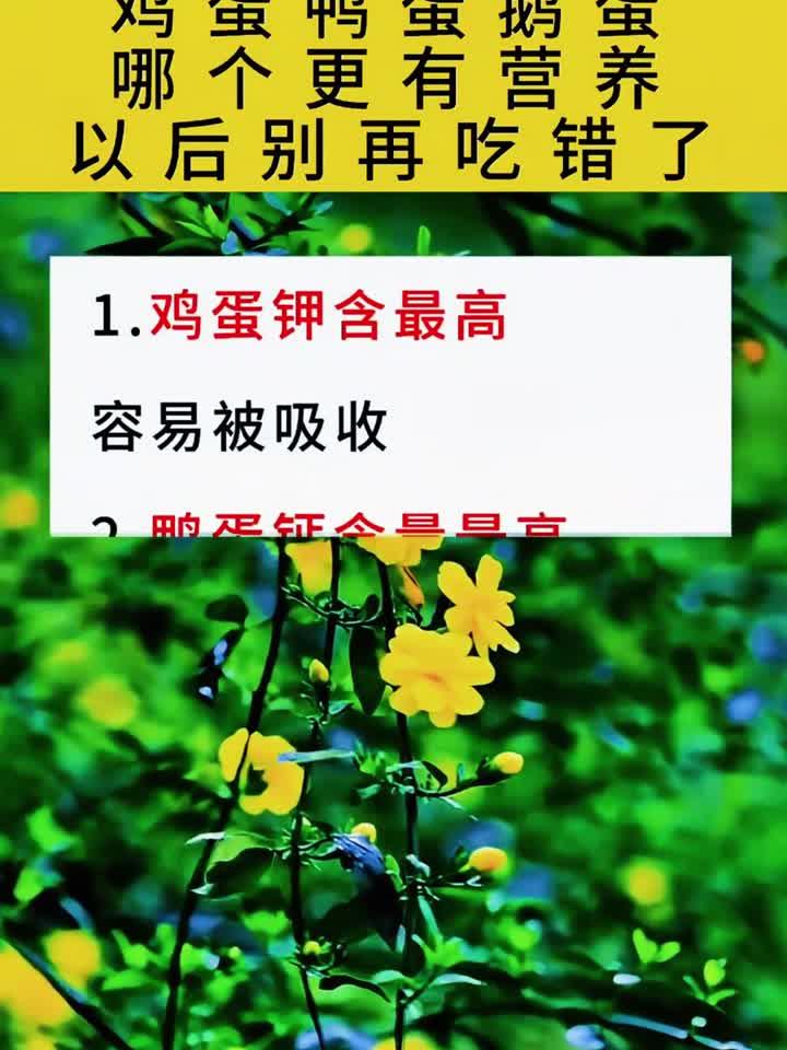 鸡蛋、鸭蛋、鹅蛋,功效大不同!吃对才养生