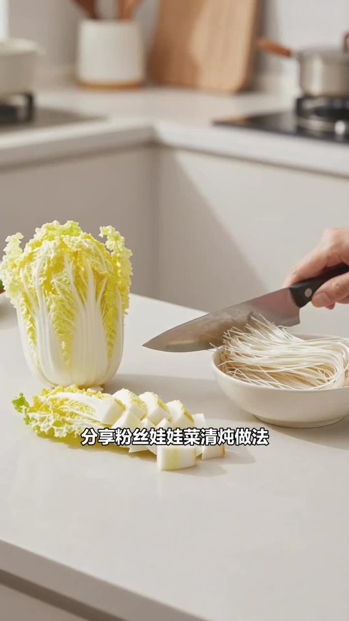 粉丝娃娃菜清炖,软嫩爽口,清淡好吃不油腻