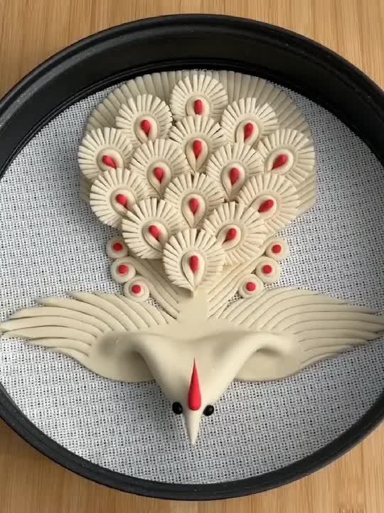 教大家用一张面皮做凤凰过年必备花馍花式馒头做法春节必备年年有