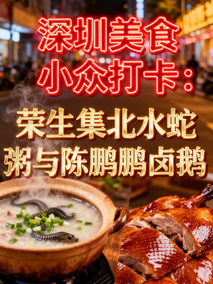 深圳美食小众打卡：荣生集北水蛇粥与陈鹏鹏卤鹅