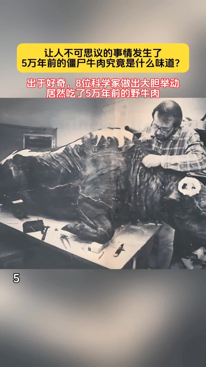 5万年前的僵尸牛肉是什么味道?8位科学家居然吃了5万年前的野牛肉