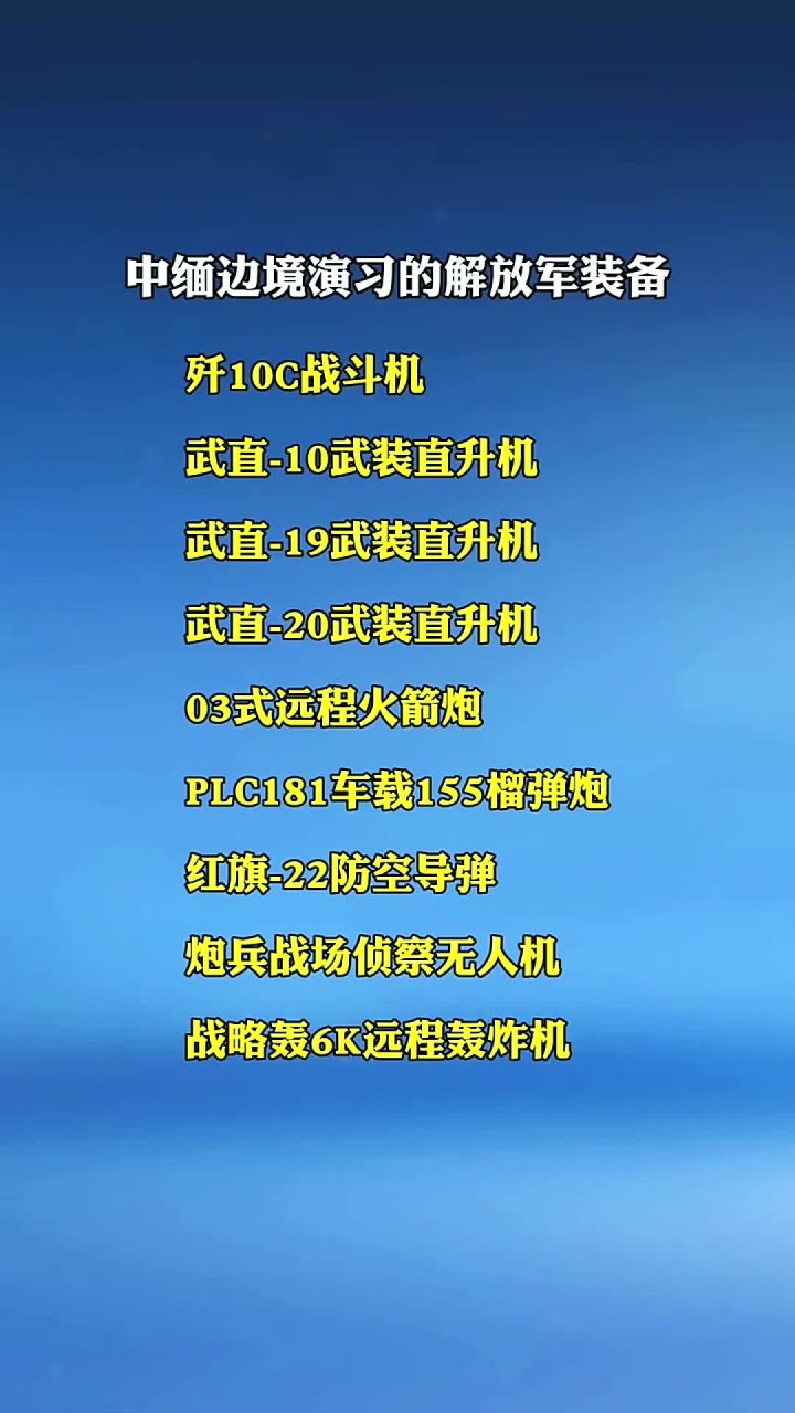 中缅边境演习的解放军武器装备