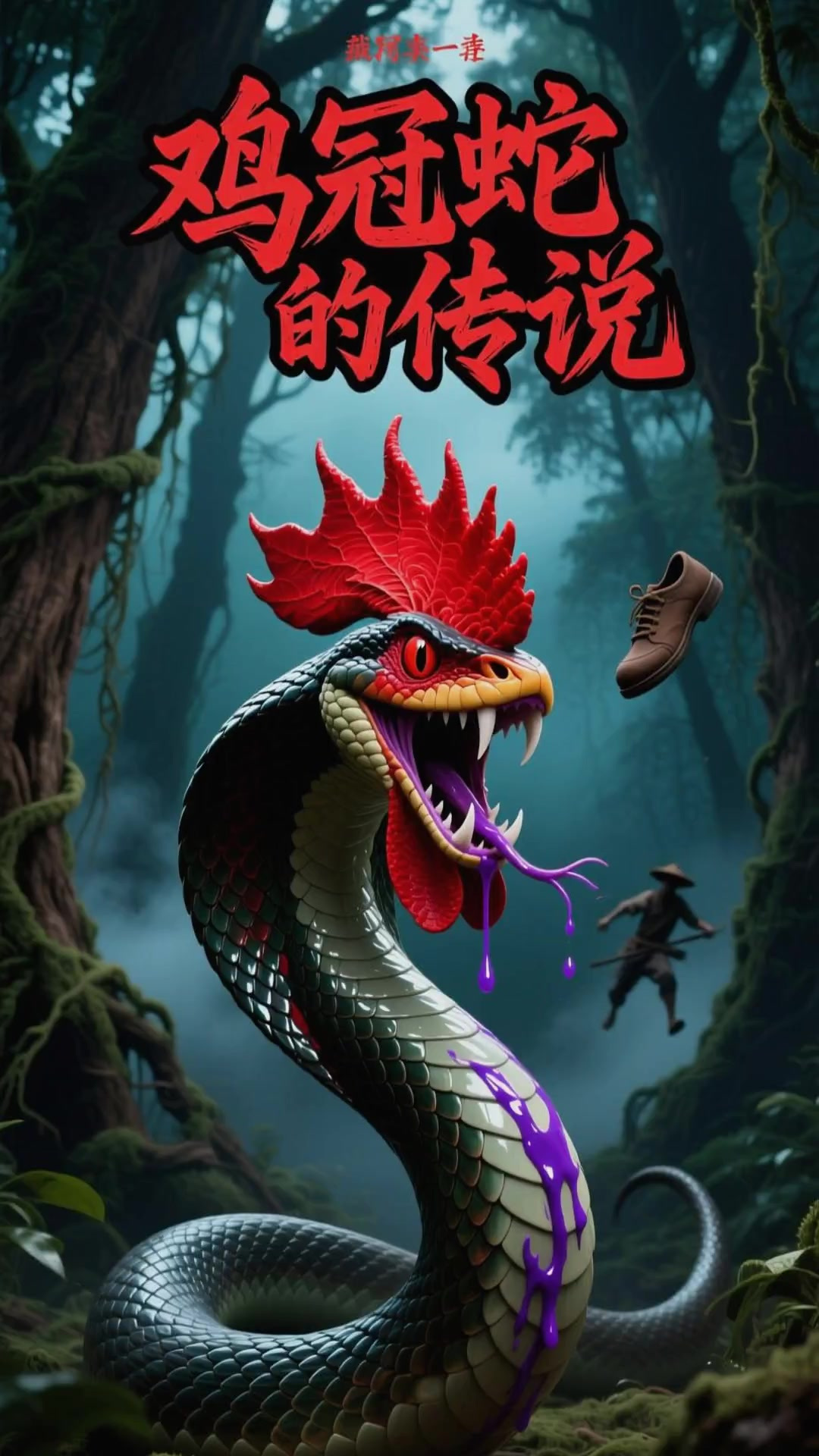 山海经-传说生物之鸡冠蛇 出自于《述异记》、《录异记》等古籍