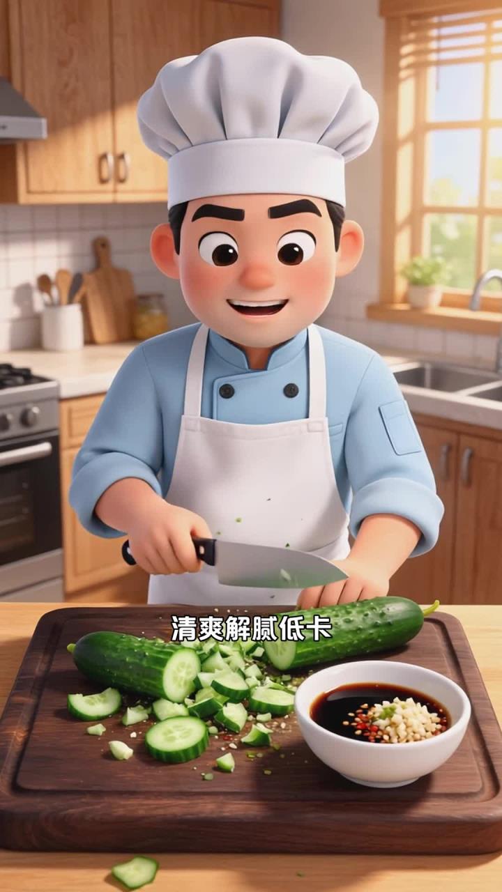 健康：凉拌黄瓜减脂餐，清爽解腻低卡