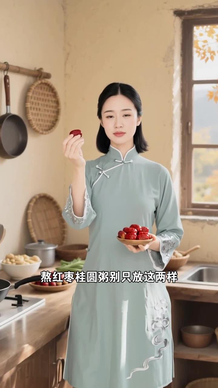 熬红枣桂圆粥，加勺小米更养生