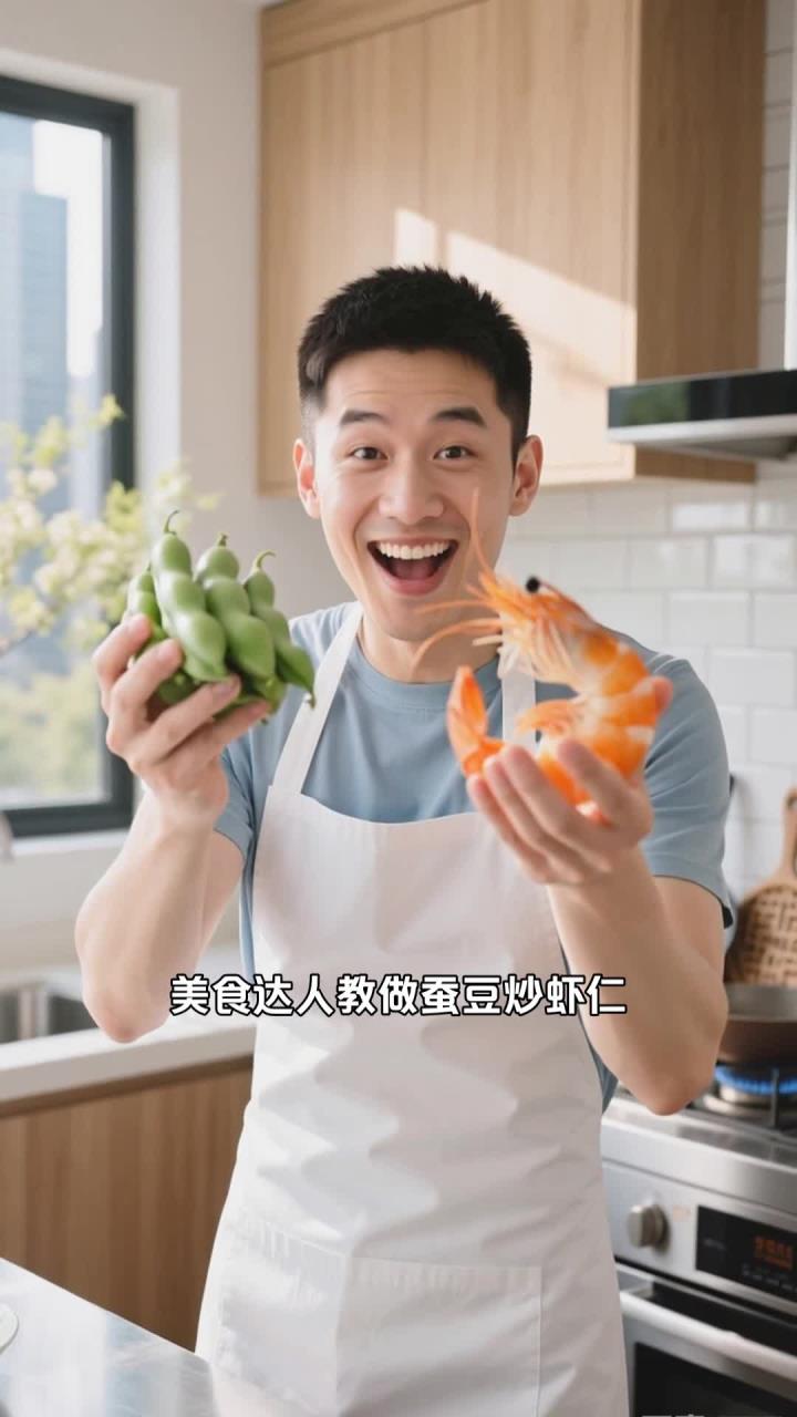 春季吃蚕豆,炒虾仁鲜美利健康养生～
