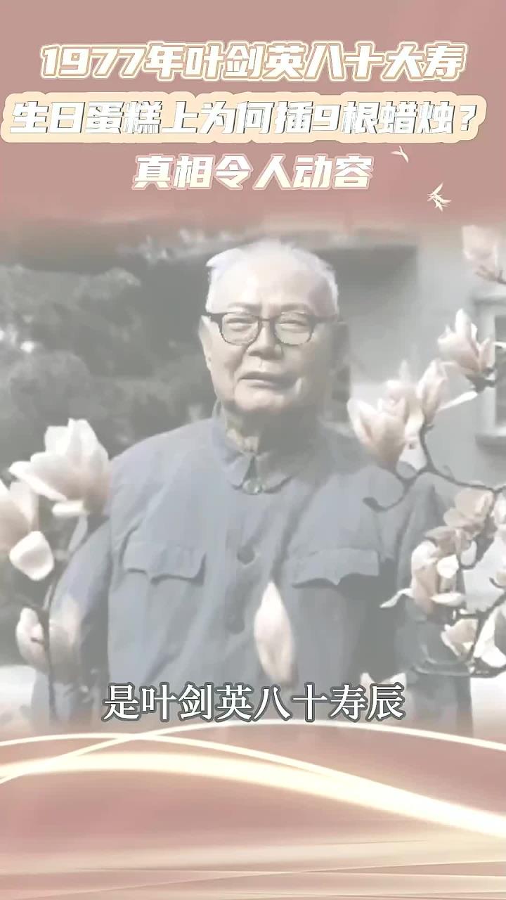 1977年叶剑英八十大寿,生日蛋糕上为何插9根蜡烛?真相令人动容