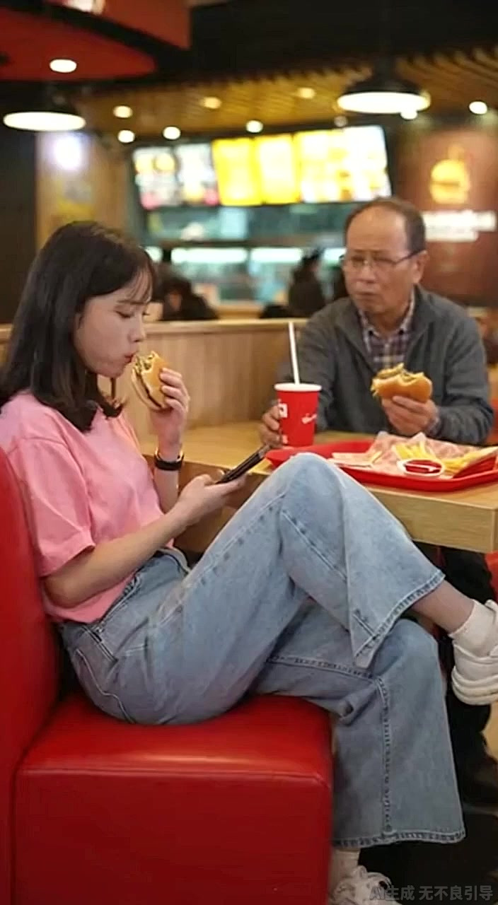 女生汉堡店“豪放”坐姿引大爷怒斥:公共场合能不能讲点文明?