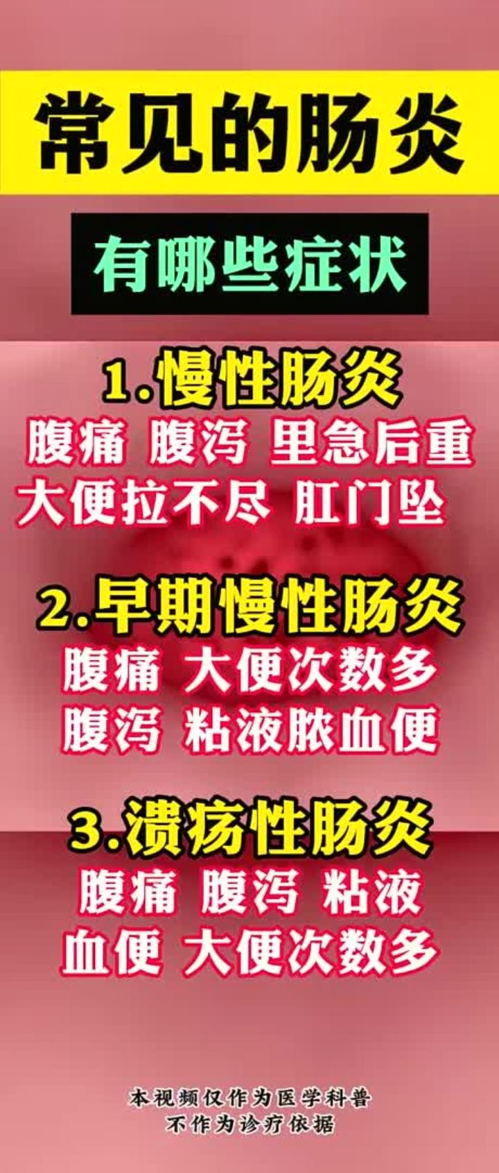 常见的肠炎 有哪些症状