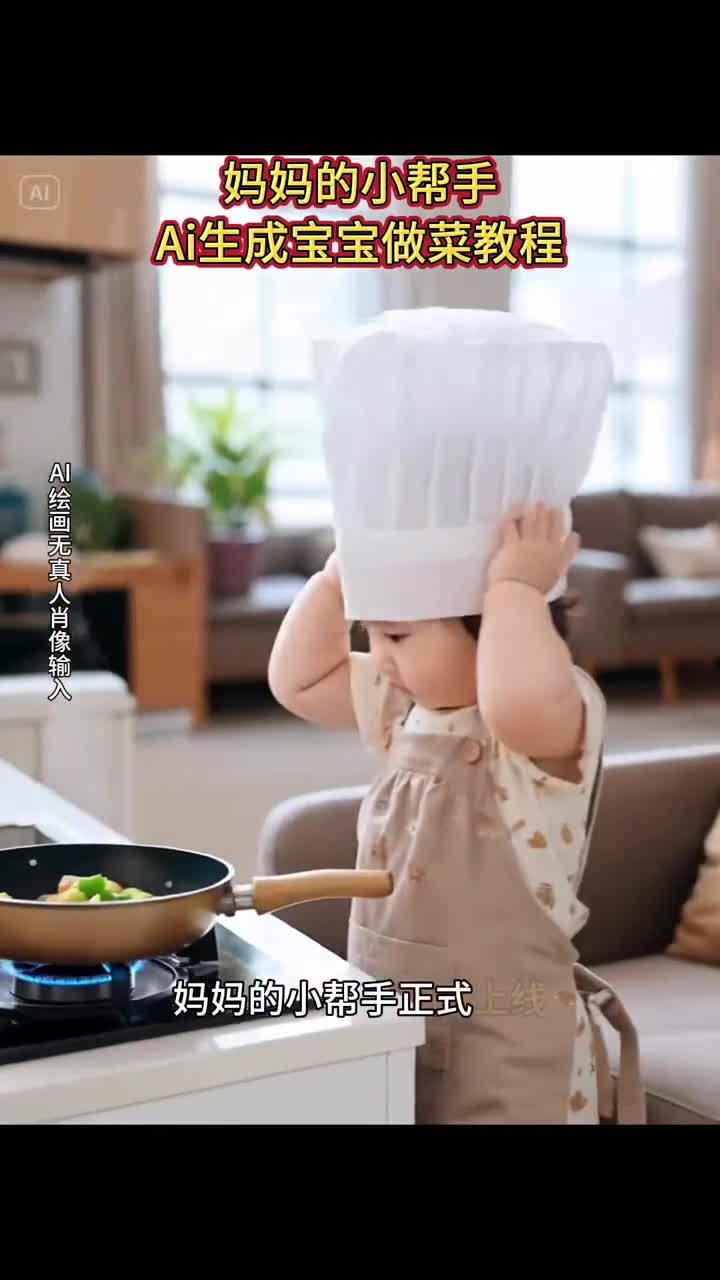 母亲节马上要到了,妈妈的小帮手正式上线,ai一键免费生成宝宝做菜视频。萌娃做菜妈妈