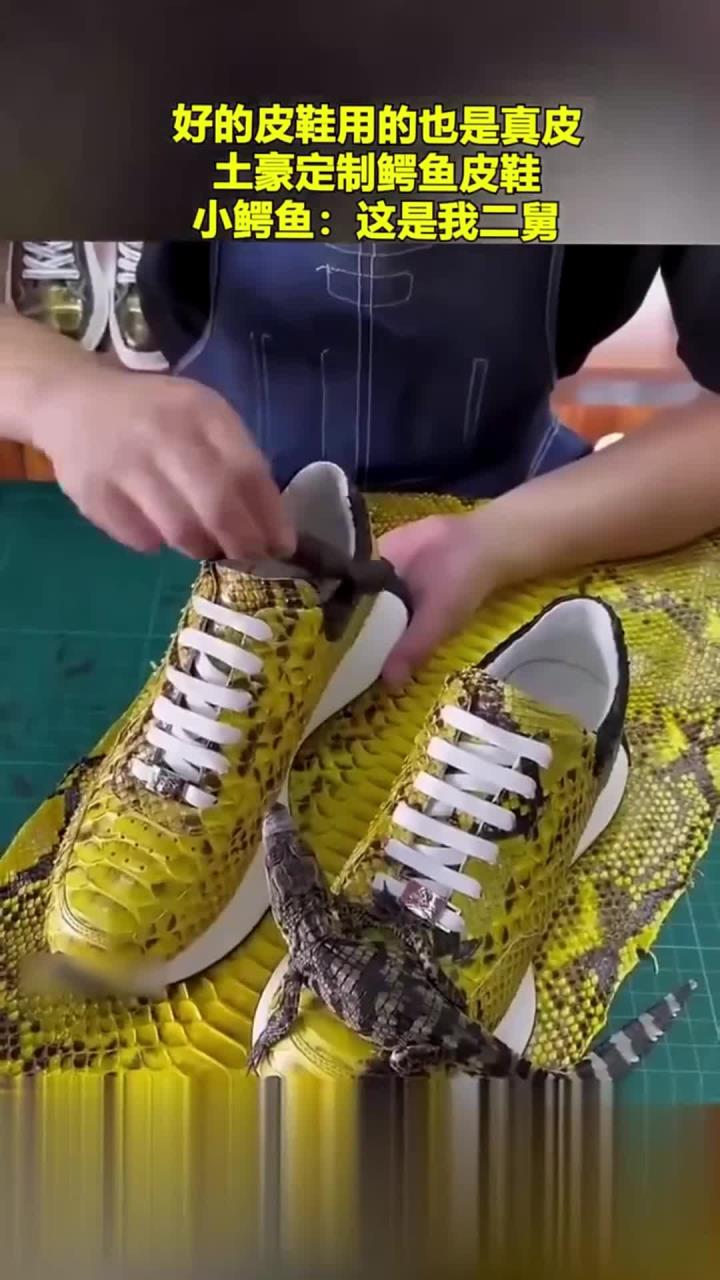 好的皮鞋用的也是真皮,土豪定制鳄鱼皮鞋,小鳄鱼:这是我二舅