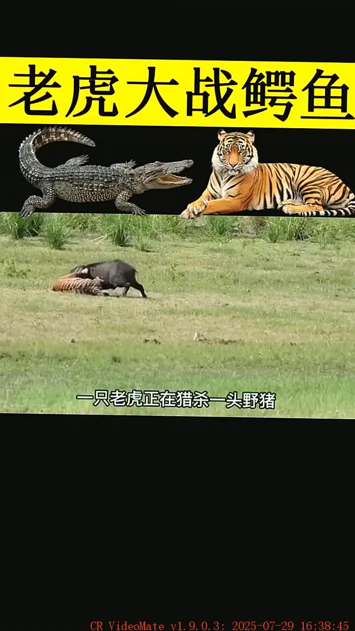 老虎与鳄鱼的精彩决斗