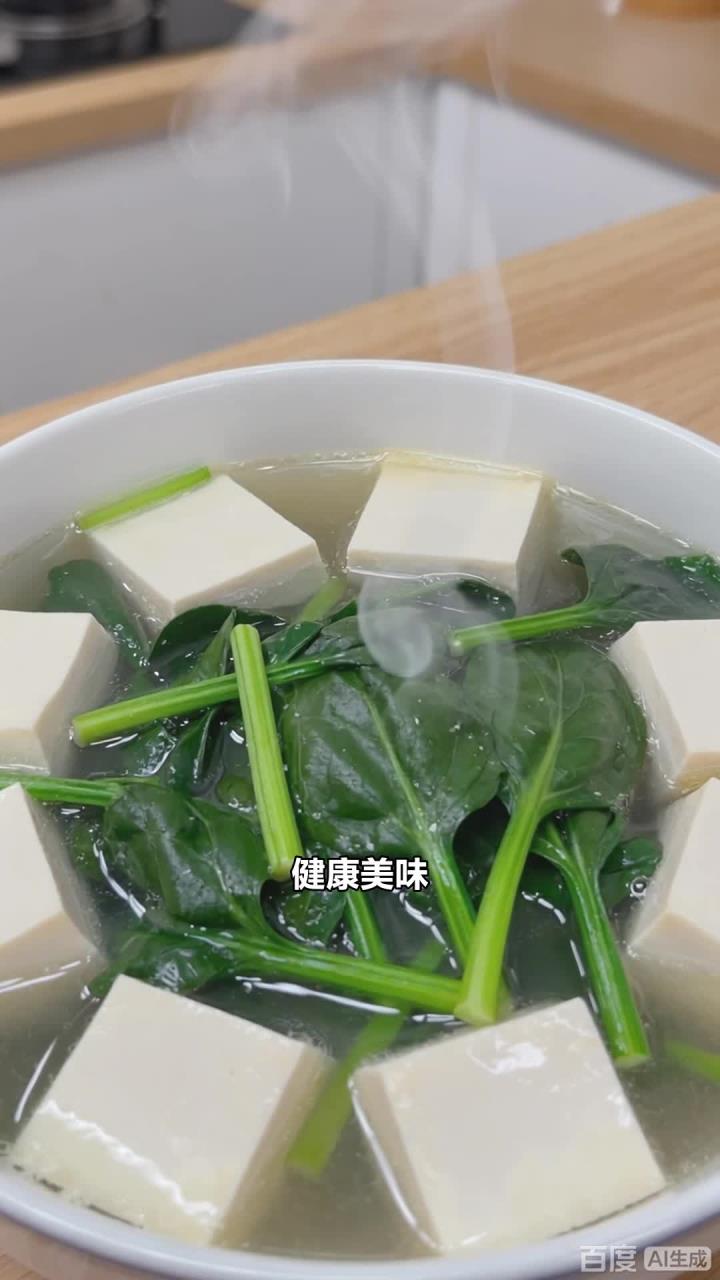 菠菜豆腐汤,清淡鲜美,晚餐喝一碗超舒服
