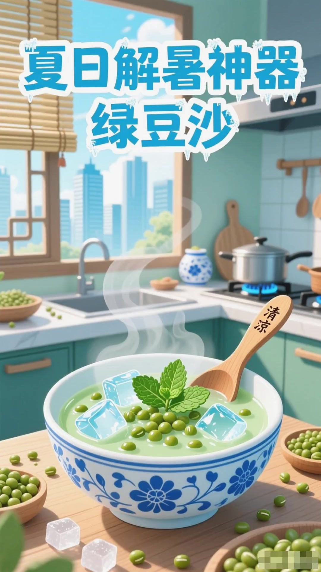 夏季喝绿豆沙,冰镇别太久