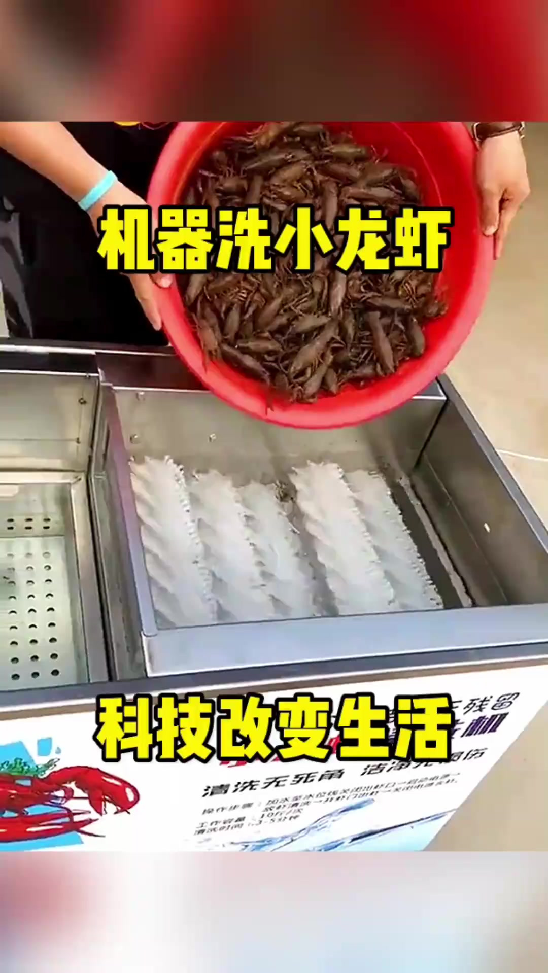 机器清洗小龙虾,科技改变生活!