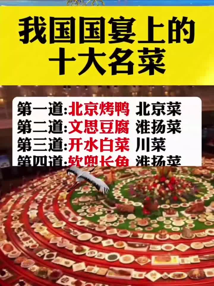 我国国宴上的十大名菜!