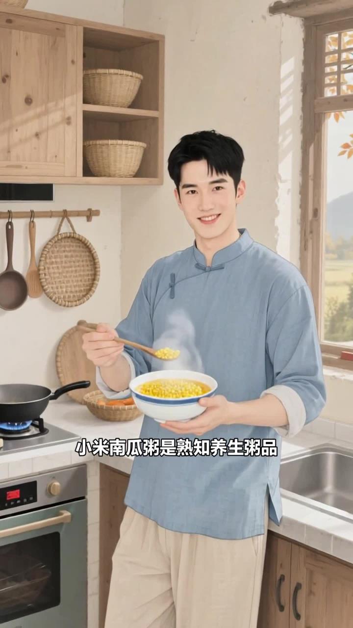 熬小米南瓜粥,加颗红枣更养生