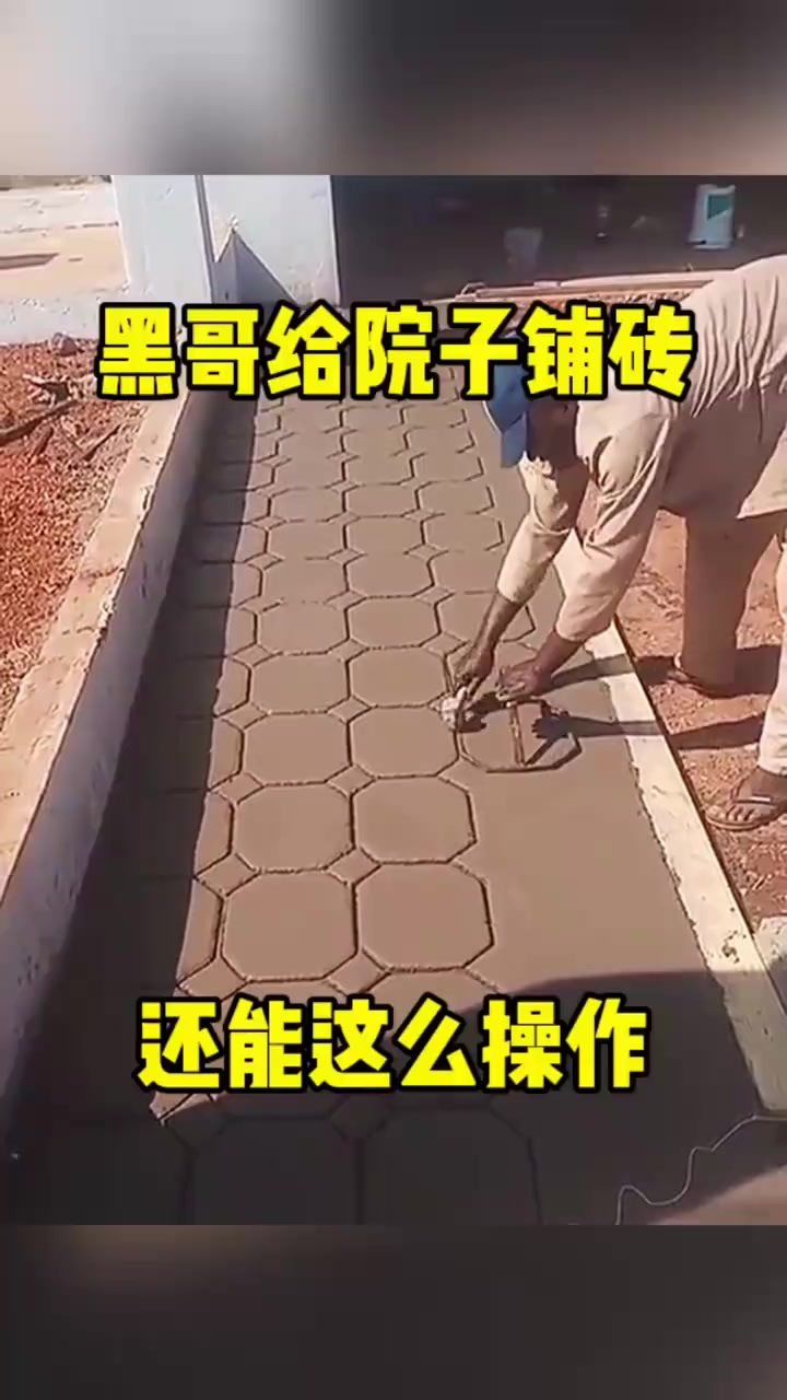 黑哥给院子铺砖,还能这么操作!(1)