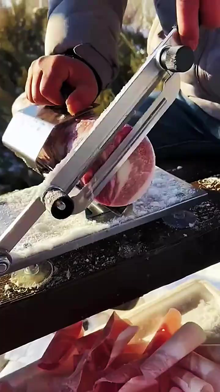 这人太聪明了,切羊肉片儿机