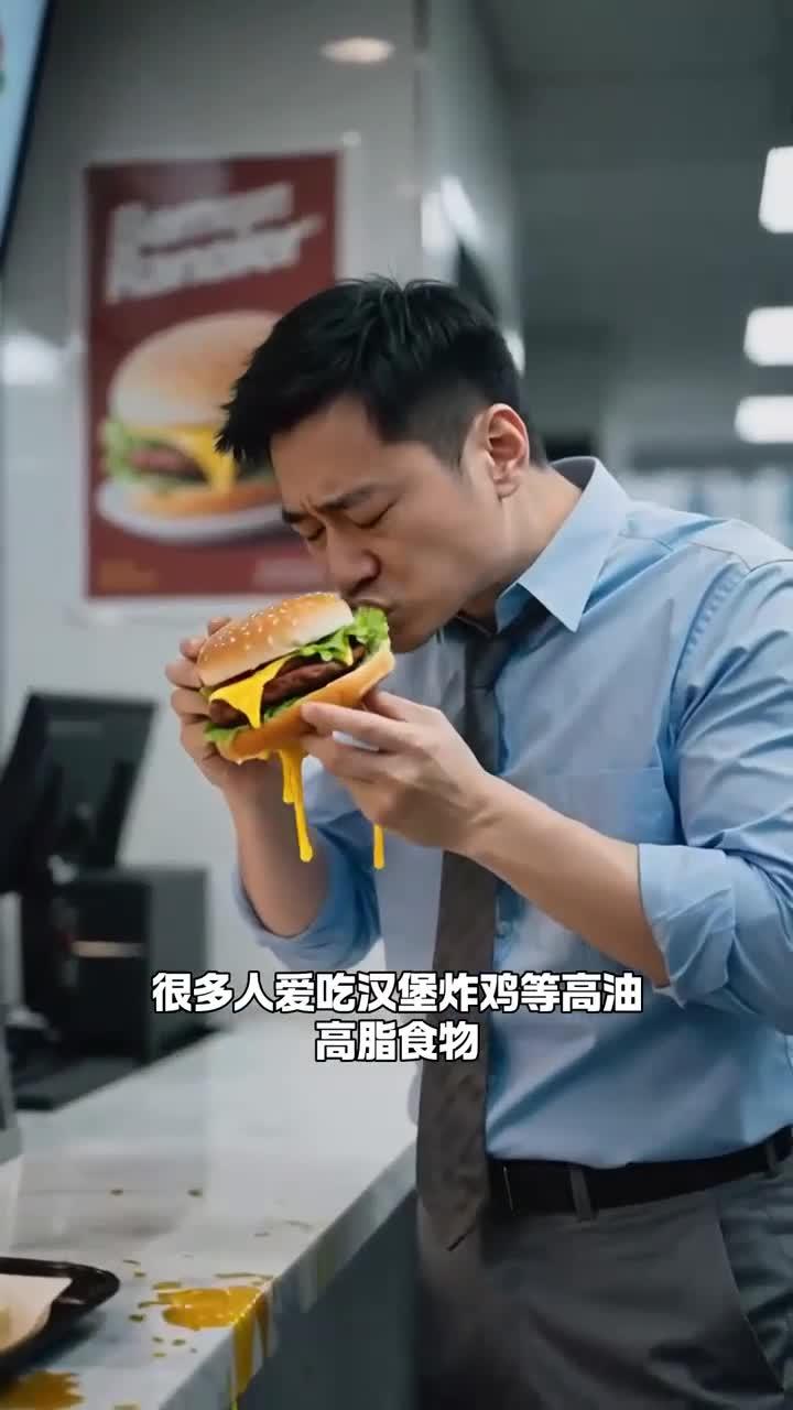 少吃汉堡炸鸡,高油高脂少碰,控重护血管