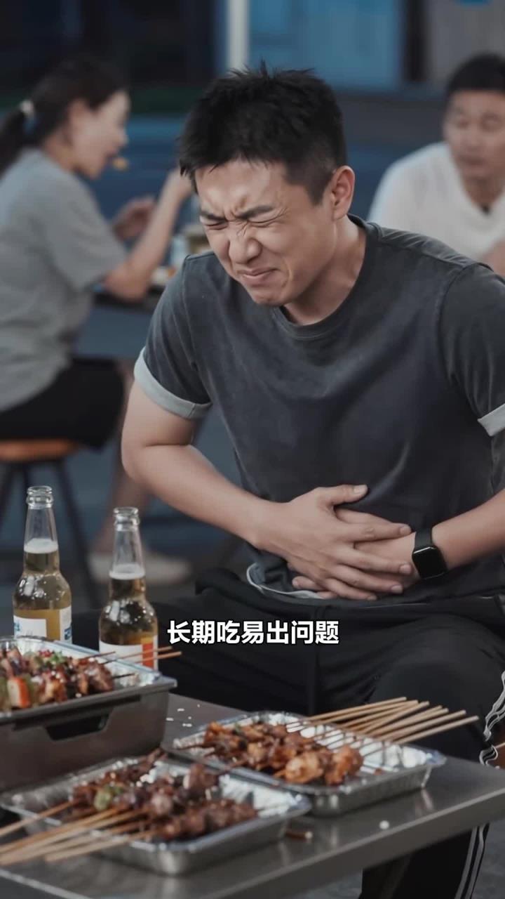 莫吃太多烧烤，烟熏火燎，伤肺又伤胃