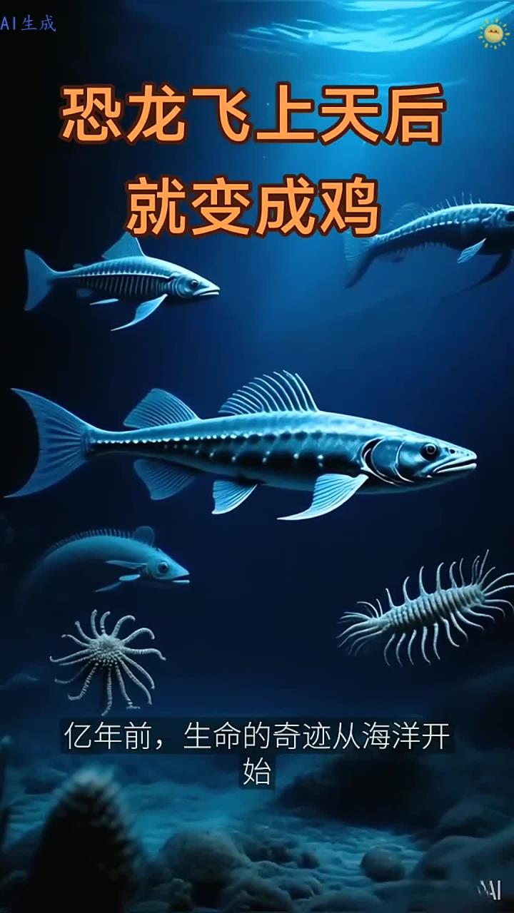 鸡从远古海洋生物逐步进化到现代鸡的全过程