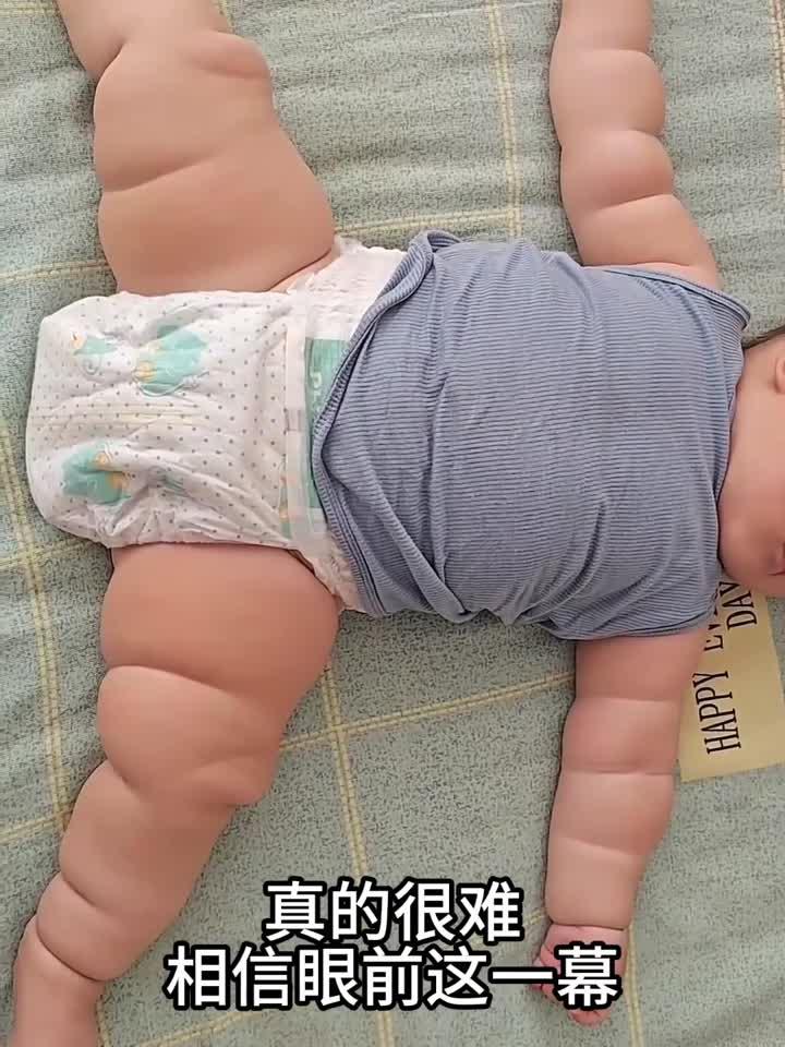 这睡觉姿势绝了,肉嘟嘟的,好可爱哦