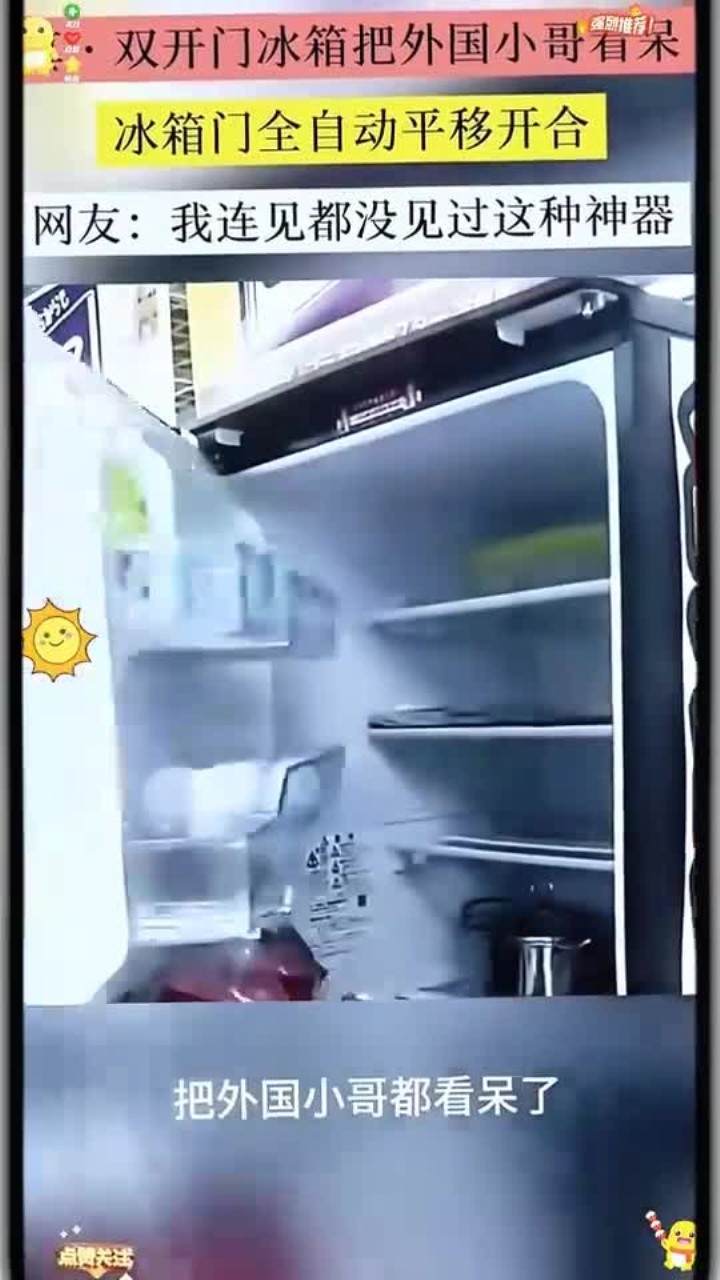 真正的双开门冰箱,把外国小哥都看呆了,没见过这种冰箱