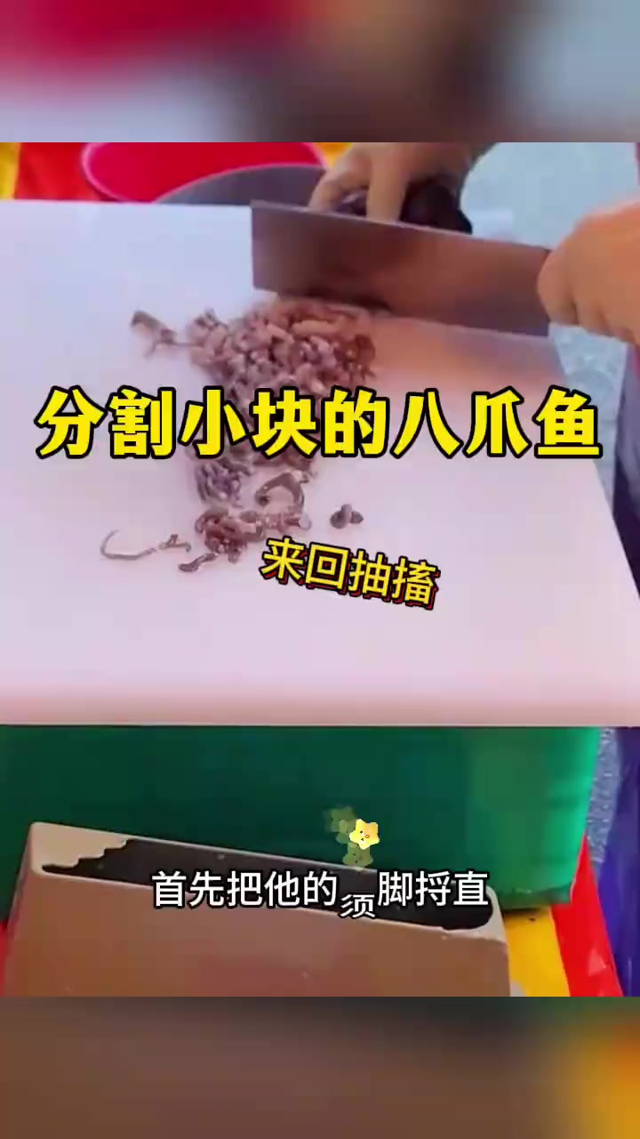 分割小块的八爪鱼，来回的抽搐