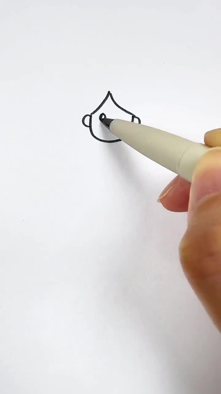 快来一起画美人鱼简笔画吧
