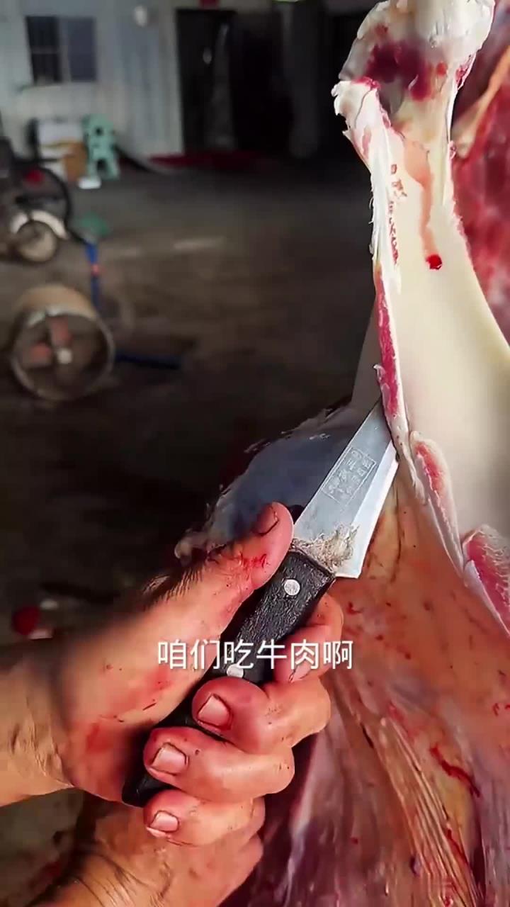 大哥给牛肉分割剔骨的手法